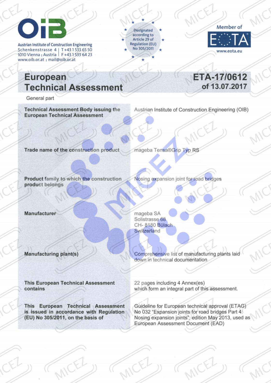 APPROVAL-Tensa-Grip-RS-European-Technical-Assessment-OiB-ETA-17-0612-EN